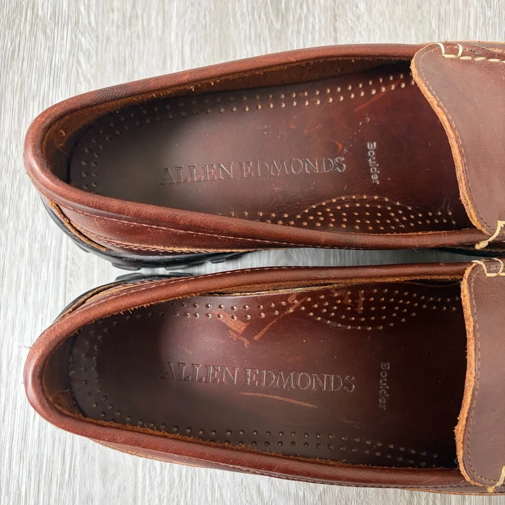 Allen Edmonds Boulder Venetian Driving Moccasin Men's Size 9.5 Brown Excellent